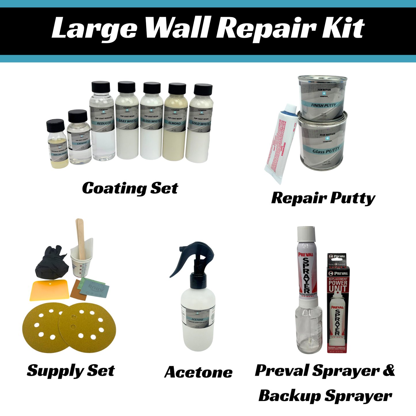 Large Wall Damage - Tub and Shower Repair Kit