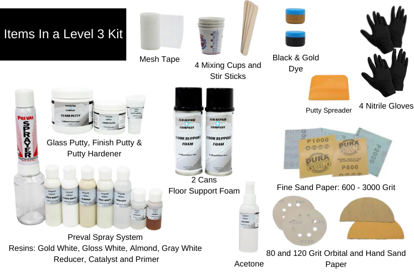 5000 Mobile Home Tub and Shower patch kit. Crack repair Plastic or Fib