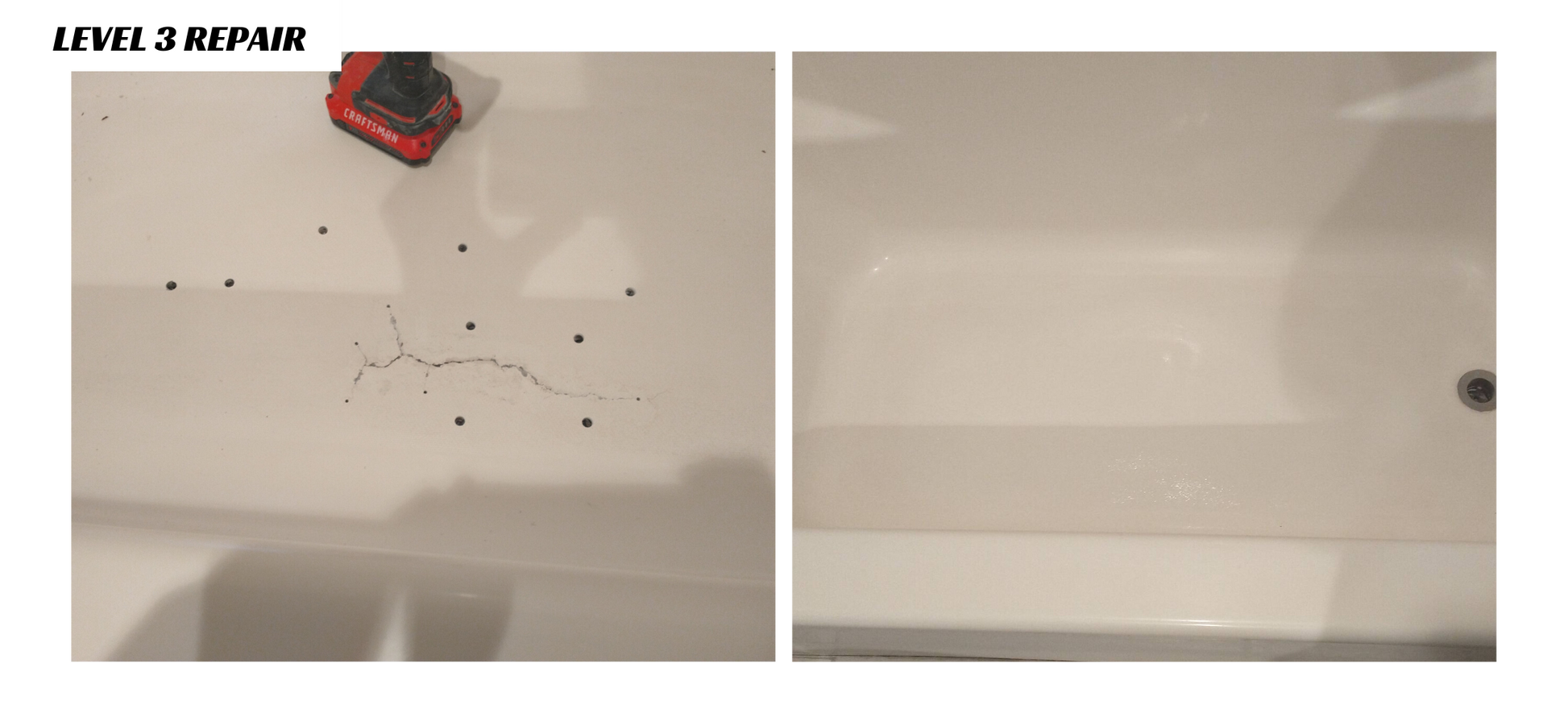  Tub Repair Kit with Color Match, Strong Fiberglass Repair kit,  Seamless Weight Bearing Repairs Floor Cracks : Tools & Home Improvement